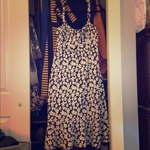 Anthropology black and white daisy dress